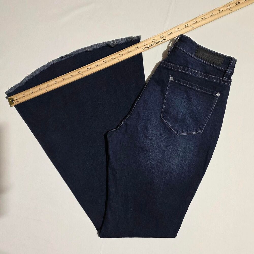 Rock & Roll Denim High Rise Bell Bottom Jeans 30x32 WHB6153 Huge Boho Flare